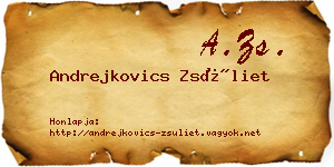 Andrejkovics Zsüliet névjegykártya